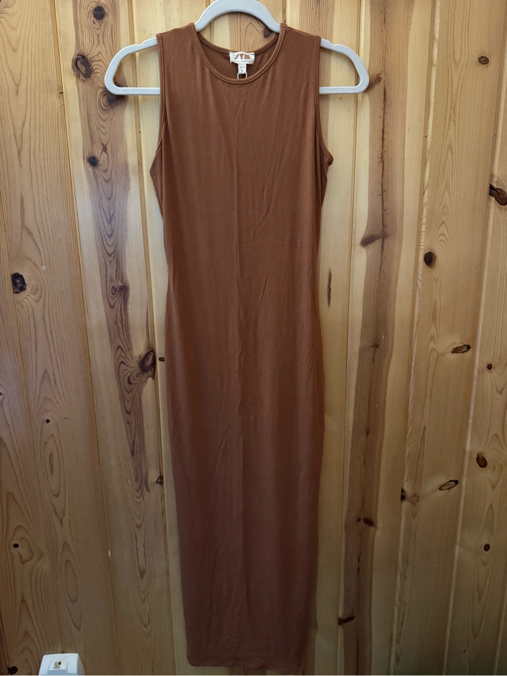 See You Monday Sleeveless Midi Dress in Brown